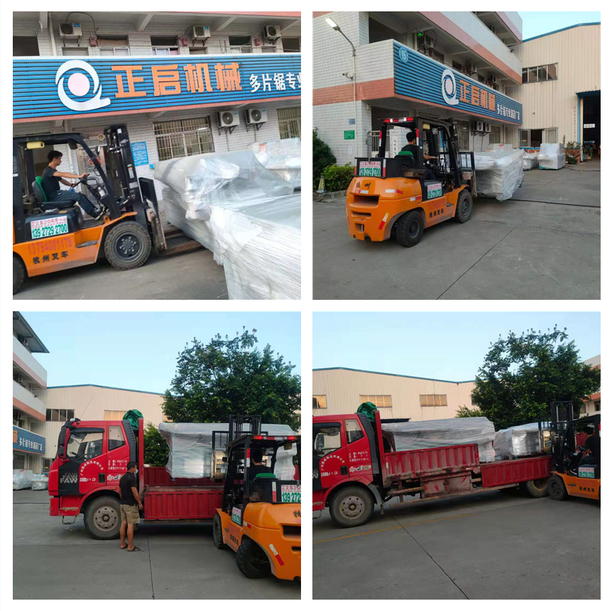 2021年6月18日發(fā)往江蘇無錫市宜興市-ZQ2400型木板齊頭分?jǐn)噤?自動(dòng)分片上料架