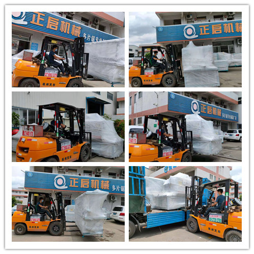 2021年7月1日發(fā)往佛山市順德區(qū)北滘鎮(zhèn)-ZQ300方木多片鋸、動(dòng)力滾輪進(jìn)出料架