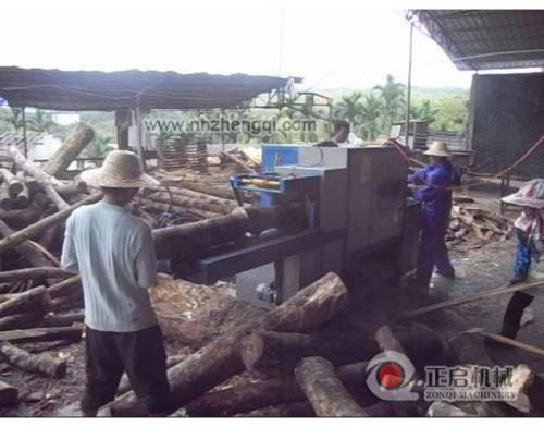海南橡膠木現場加工